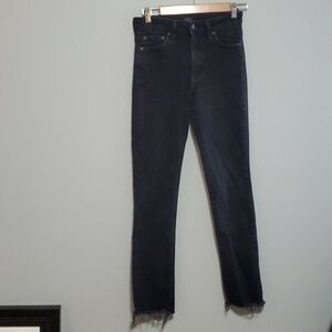 Edwin jeans women's size 6 size 28 black Janet raw cut frayed-hem frayed hem